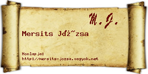 Mersits Józsa névjegykártya